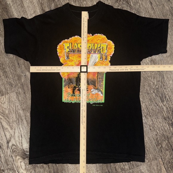 Vintage Flashover‎ Firefighter Single Stitch 1992 Fruit If The Loom USA Made - Picture 6 of 7